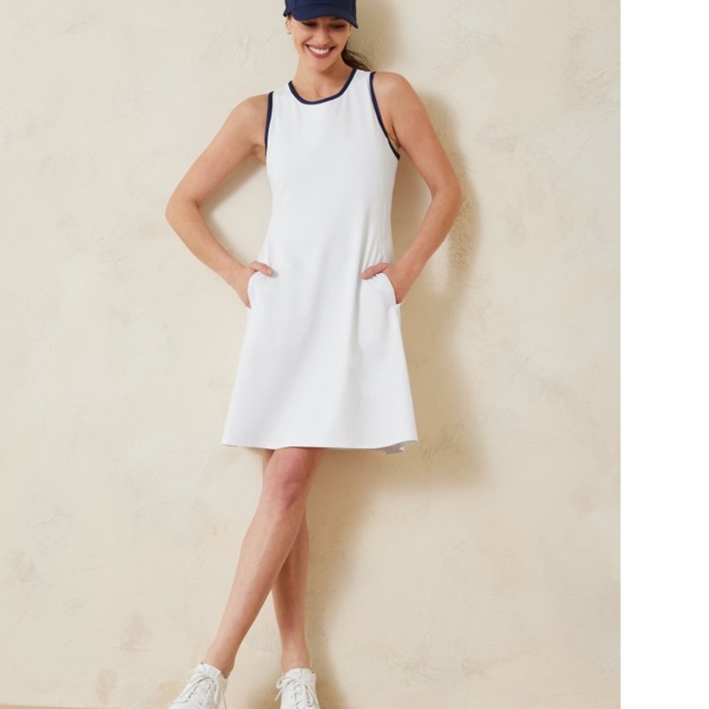 NWT Tommy Bahama Aubrey Fit and Flare IslandZone® Dress White Small - Picture 2 of 8